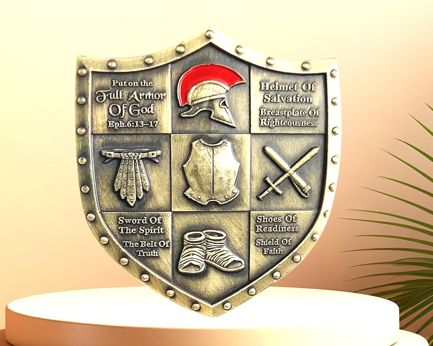 Put On The Whole Armor of God Crest Ephesians 6:13-17 Religious Challenge Collector Metal New Challenge Coin Armor of god Coin (B)
