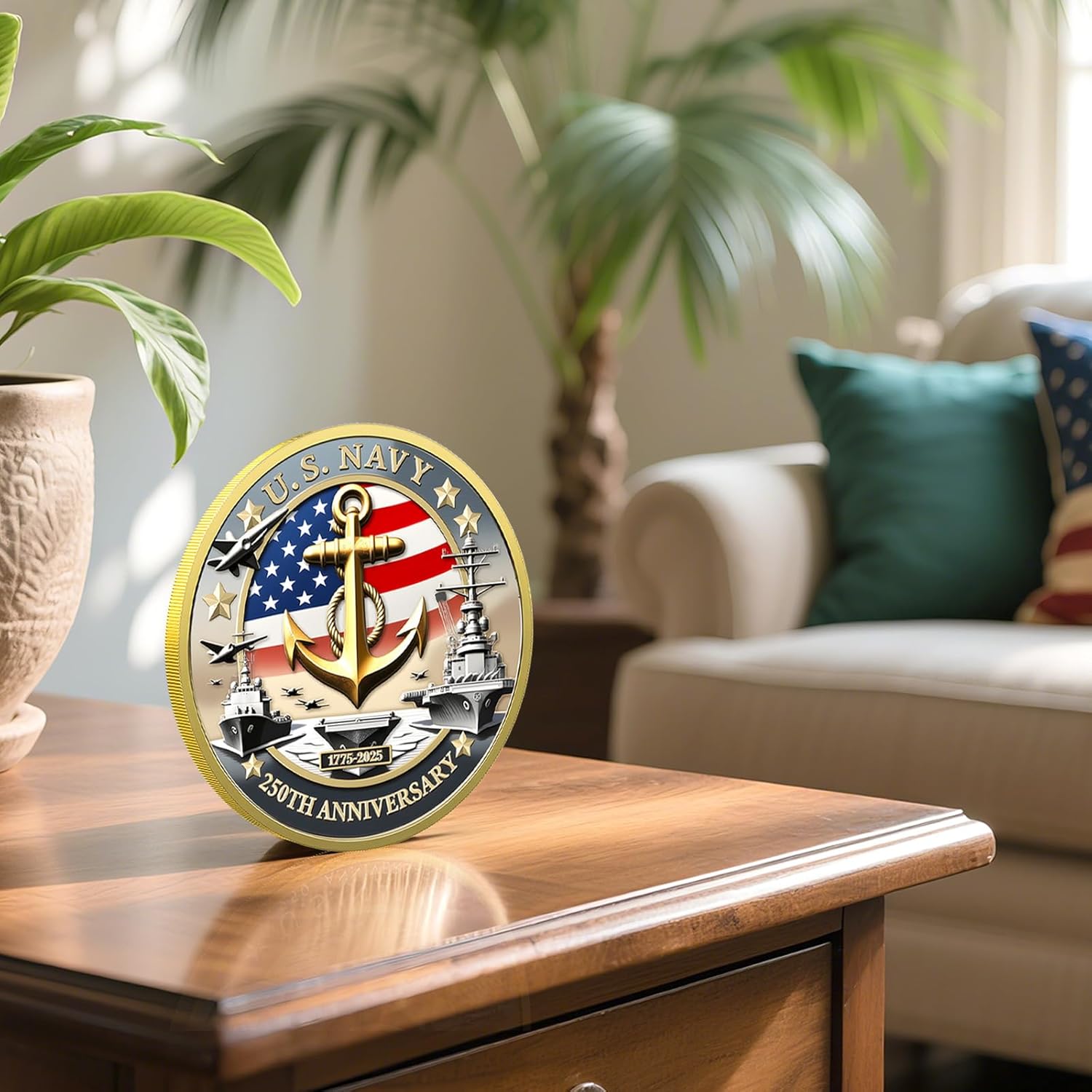 Upgraded Marine Corps 250th Anniversary Challenge Coin, 1.77 Inch Double-Sided US.MC Military Navy Commemorative Coins in Durable Zinc Alloy - Veteran Gift & Military Collectible
