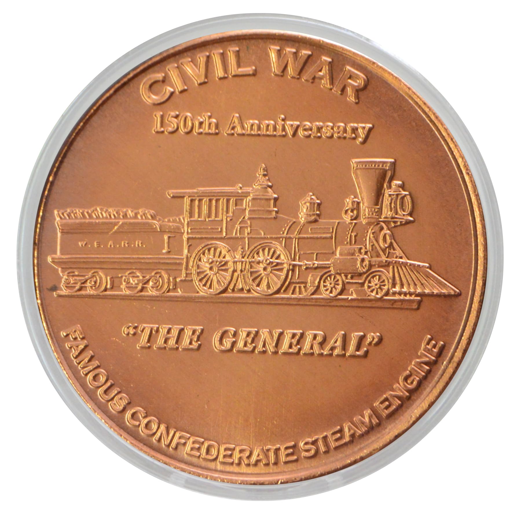 H.L. Hunley Submarine Civil War Commemorative 1 oz Pure .999 Copper Round Collectible Coin in Capsule