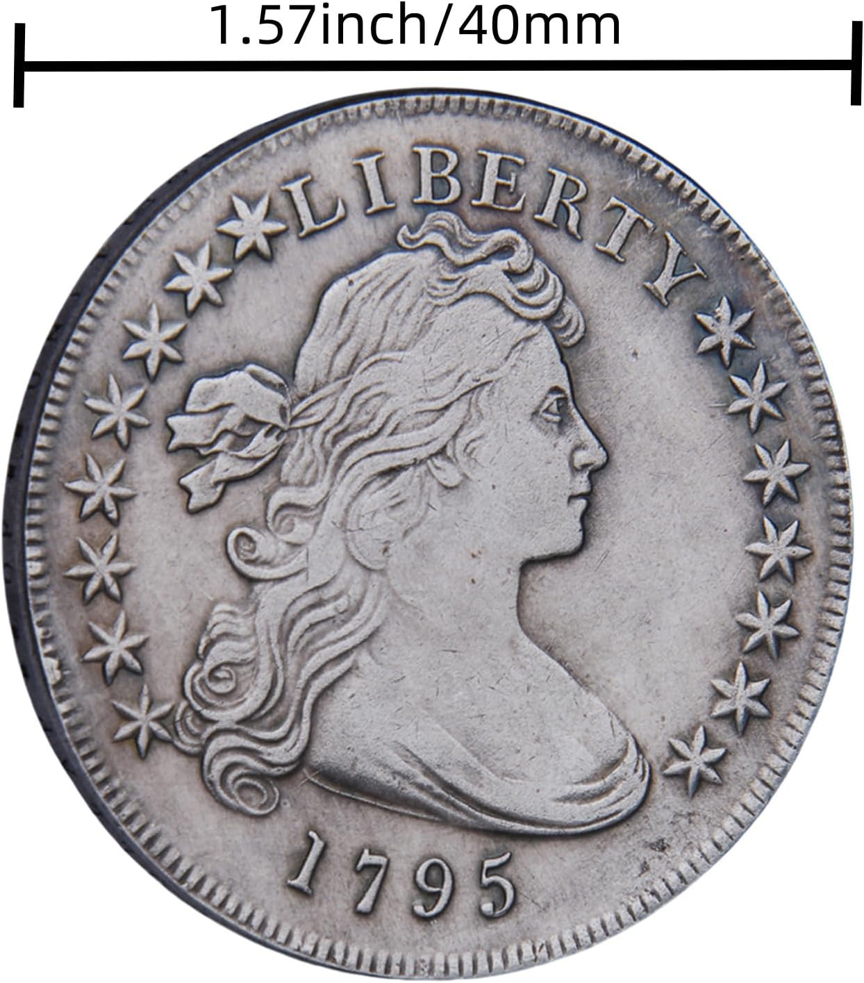 1795 1796 1797 1798 Liberty Dollar Coin – Silver-Plated Old US Coin, Collectible Replica for Coin Collectors, History Enthusiasts & Display, Old Coins for Collectors & Gifts (1795)
