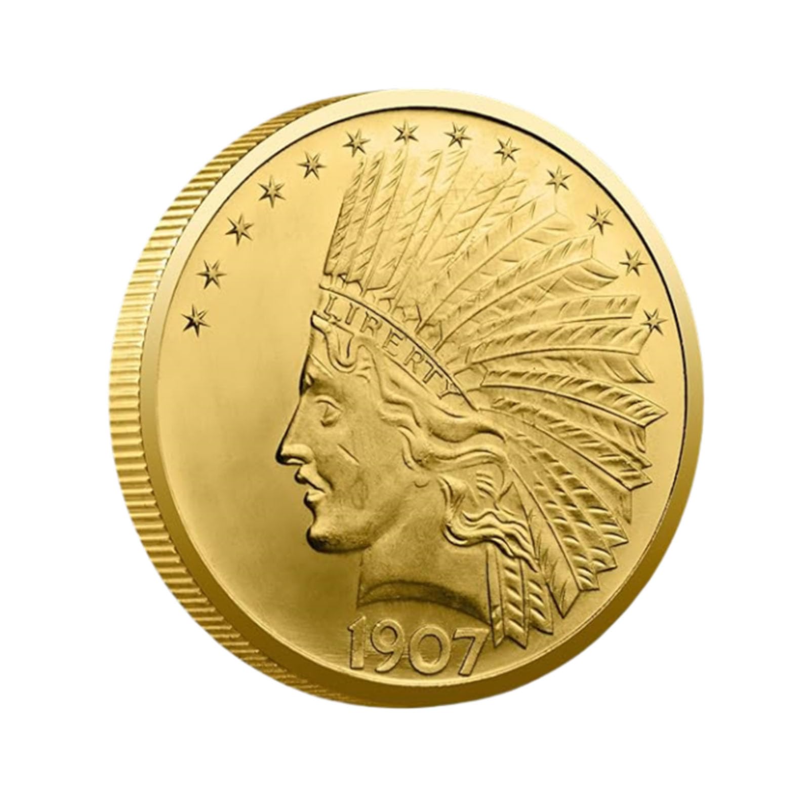 Antique Liberty Indian Head $10 Dollar Coin, Uncirculated Morgan Silver Dollar, Historical Shangui Ritual Coin, Rare Old Coins for Collectors & American Coin Collection (1907 1PCS)