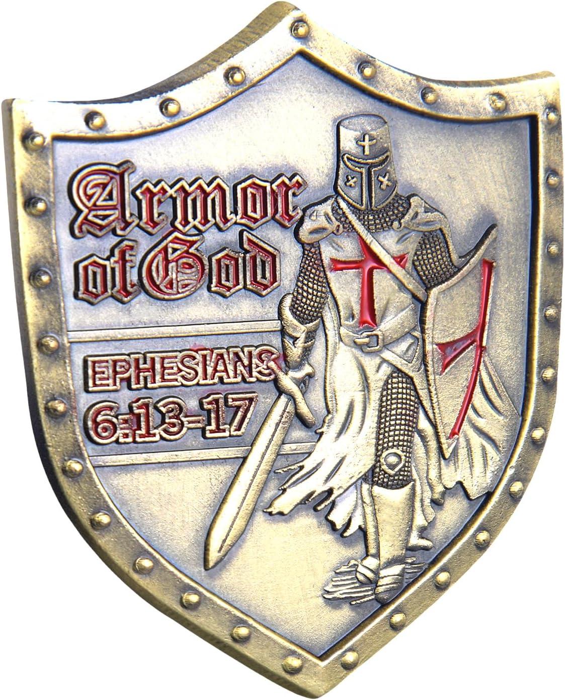 Put On The Whole Armor of God Crest Ephesians 6:13-17 Religious Challenge Collector Metal New Challenge Coin Armor of god Coin (B)