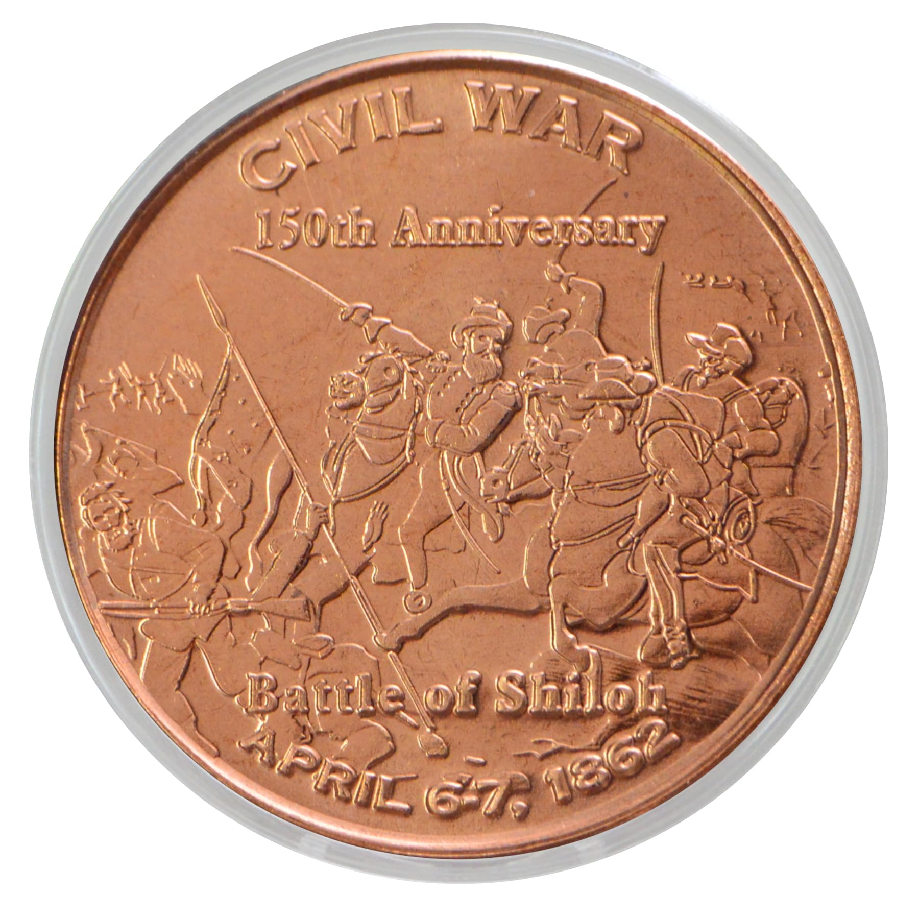 H.L. Hunley Submarine Civil War Commemorative 1 oz Pure .999 Copper Round Collectible Coin in Capsule