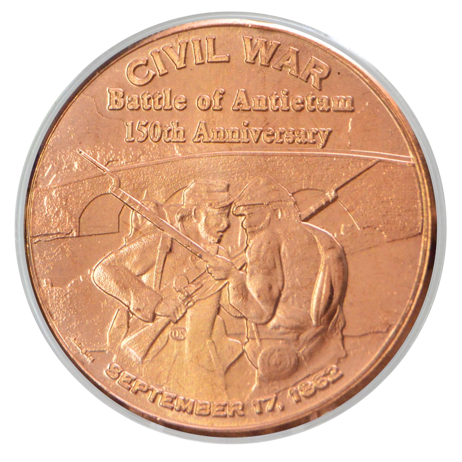 H.L. Hunley Submarine Civil War Commemorative 1 oz Pure .999 Copper Round Collectible Coin in Capsule