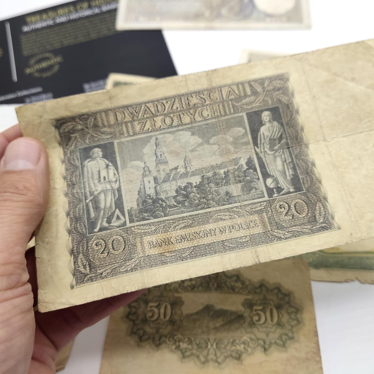 IMPACTO COLECCIONABLES - WW2 World Currency – Banknotes to Build Your Foreign Currency Collection – 10 Circulated Allied & Axis Powers Banknotes, Issued 1939-1945 – Banknotes Collection with Certificate of Authenticity