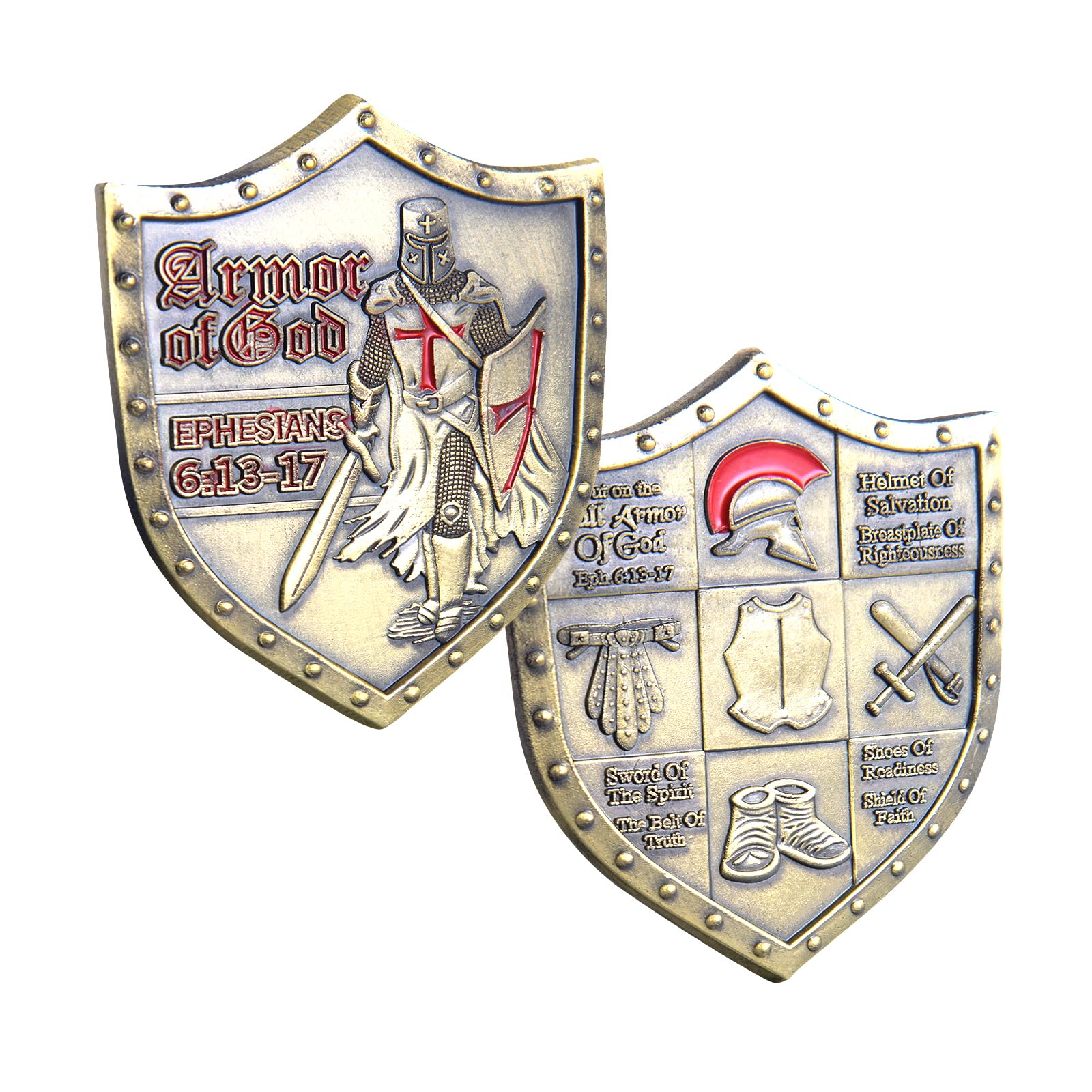 Put On The Whole Armor of God Crest Ephesians 6:13-17 Religious Challenge Collector Metal New Challenge Coin Armor of god Coin (B)