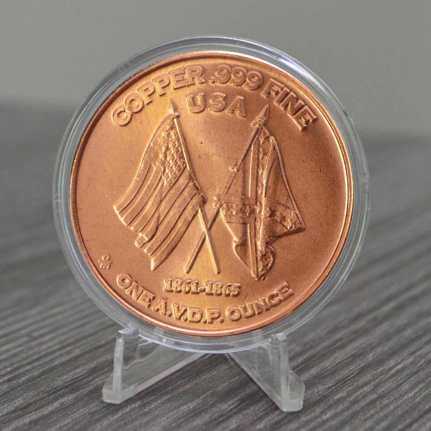 H.L. Hunley Submarine Civil War Commemorative 1 oz Pure .999 Copper Round Collectible Coin in Capsule