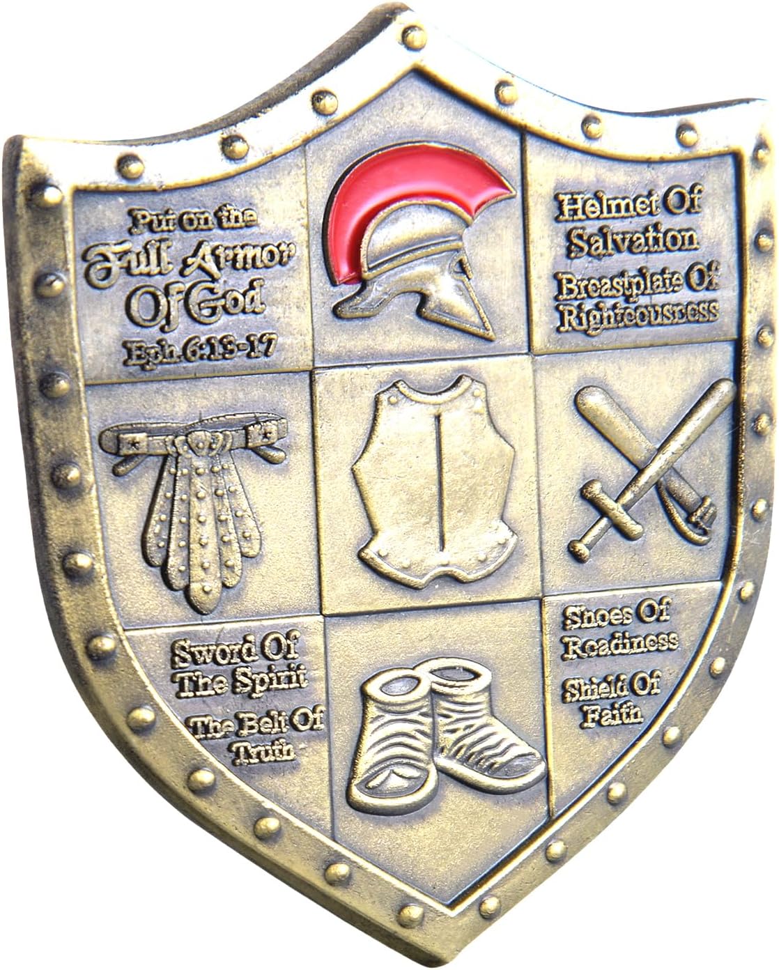 Put On The Whole Armor of God Crest Ephesians 6:13-17 Religious Challenge Collector Metal New Challenge Coin Armor of god Coin (B)