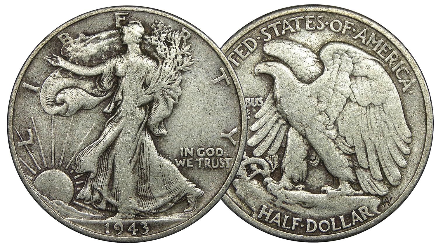 Old U.S. Silver Coins 5 Coin Collection Gift Set - Indian Head Cent, Buffalo Nickel, Mercury Dime, Standing Liberty Quarter, Walking Liberty Half Dollar