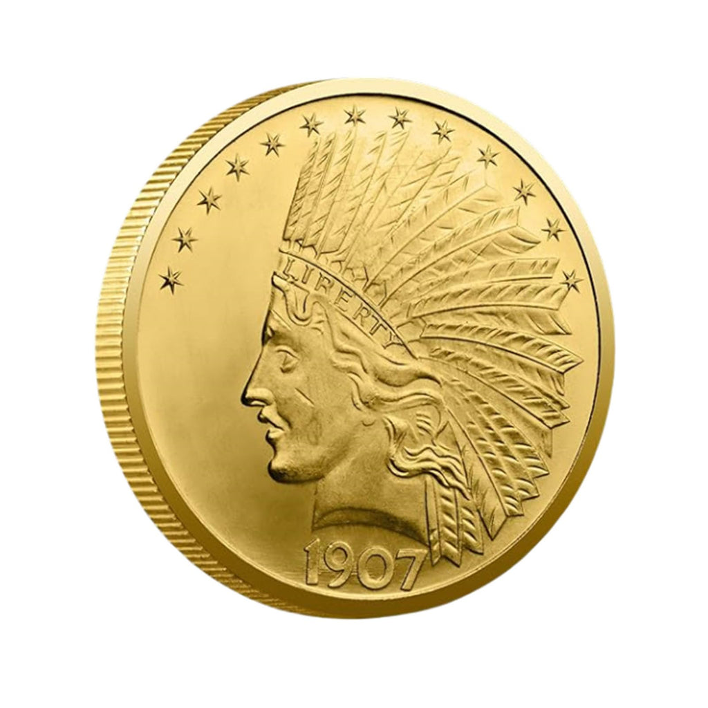 Antique Liberty Indian Head $10 Dollar Coin, Uncirculated Morgan Silver Dollar, Historical Shangui Ritual Coin, Rare Old Coins for Collectors & American Coin Collection (1907 1PCS)