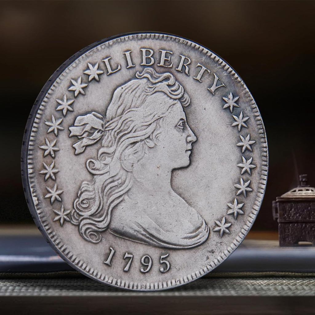 1795 1796 1797 1798 Liberty Dollar Coin – Silver-Plated Old US Coin, Collectible Replica for Coin Collectors, History Enthusiasts & Display, Old Coins for Collectors & Gifts (1795)