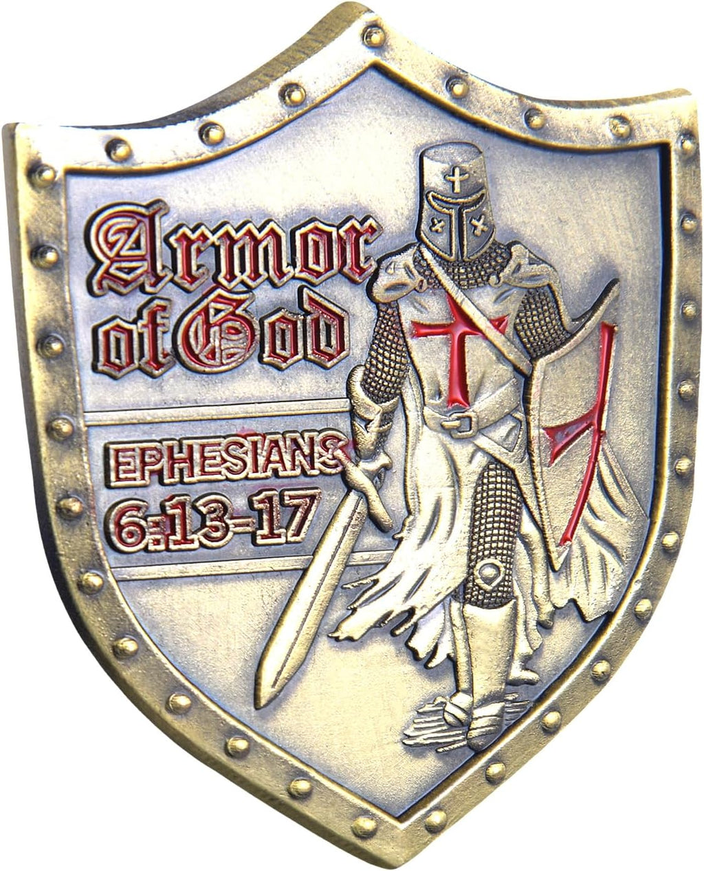Put On The Whole Armor of God Crest Ephesians 6:13-17 Religious Challenge Collector Metal New Challenge Coin Armor of god Coin (B)